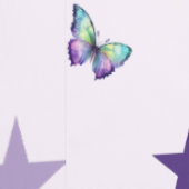 Paarse Sterren & Vlinder Kwekerij Behang (Zoom)