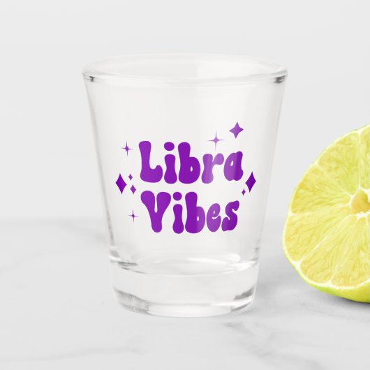 Paarse sterren voor de dierentuin van Libra Vibes Shot Glas (Voorkant)
