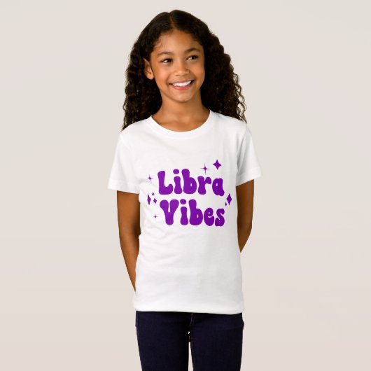 Paarse sterren voor de dierentuin van Libra Vibes T-shirt (Voorkant volledig)