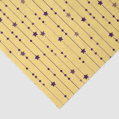 Paarse sterren Yellow Pop Art Holiday Tissuepapier (Detail)