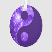 Paarse sterren Yin Yang-symbool Ornament (voorkant)