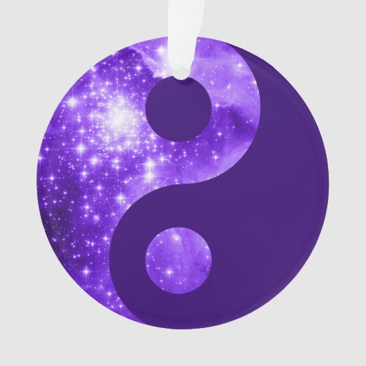 Paarse sterren Yin Yang-symbool Ornament (voorkant)