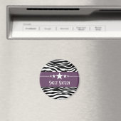 Paarse sterren Zebra Print Sweet 16 Magnet (Insitu (Vaatwasser))