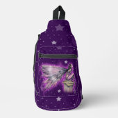 Paarse Sterrenfee Fairy Fantasy Art op Sterrenacht Sling Bag (Voorkant)