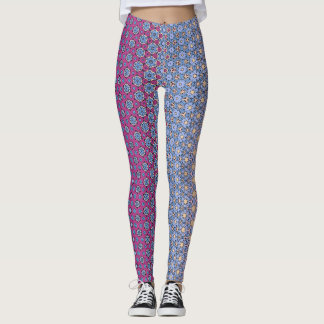 Paarse-sterrenflora metamorf leggings