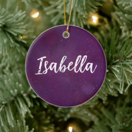 Paarse sterrenhemel keramisch ornament