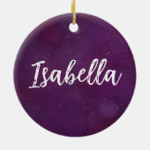 Paarse sterrenhemel keramisch ornament (Achterkant)