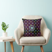 Paarse Sterrenhemel met Naam en Monogram Kussen (Stoel)