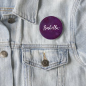 Paarse sterrenhemel ronde button 5,7 cm (In situ)