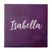 Paarse sterrenhemel tegeltje (Voorkant)