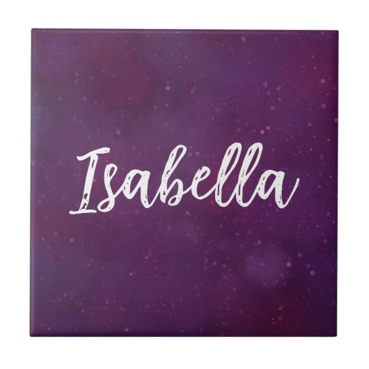 Paarse sterrenhemel tegeltje (Voorkant)