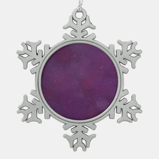 Paarse sterrenhemel tin sneeuwvlok ornament (Voorkant)