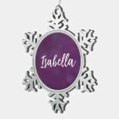 Paarse sterrenhemel tin sneeuwvlok ornament (Rechts)