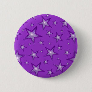 Paarse sterrenknop paars ronde button 5,7 cm