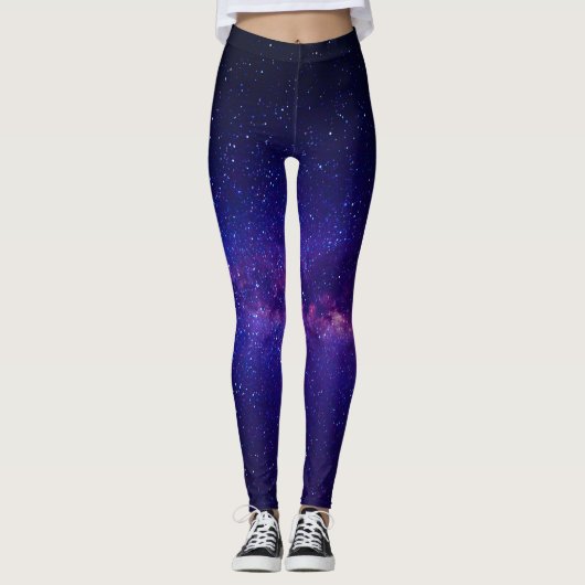 Paarse Sterrennacht Galay Leggings (Voorkant)