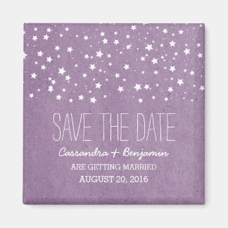 Paarse Sterrennacht sparen de Magnet van de Datum