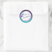 Paarse Sterrennacht Thema Party Je bent uitgenodig Ronde Sticker (Tas)