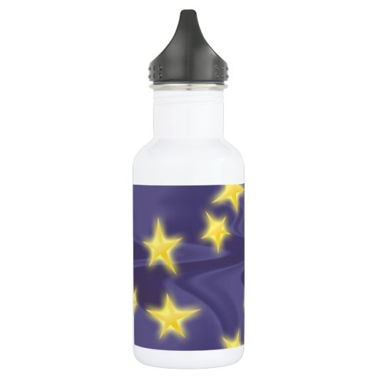 Paarse Sterrennacht; Yellow Stars Pattern Waterfles (Links)