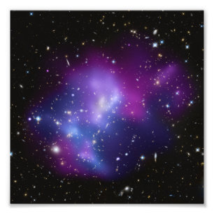Paarse sterrenstelsel cluster foto afdruk