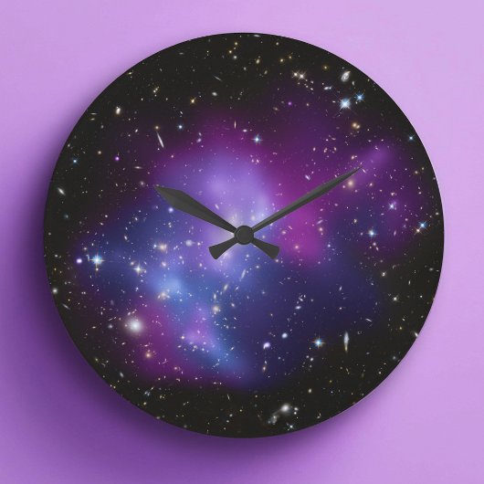 Paarse sterrenstelsel cluster wandklok