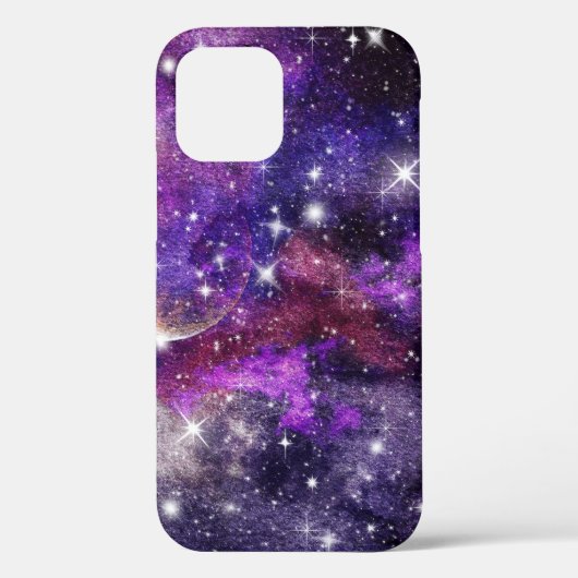 Paarse sterrenstelsel Melkweg met planeet Case-Mate iPhone Case (Achterkant)