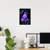 Paarse sterrenstelsel met planeten poster (Thuiskantoor)