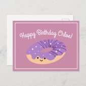 Paarse sterrenstelsel Sprinkels Donut Verjaardag Briefkaart (Voorkant / Achterkant)