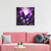 Paarse sterrenstelsel vlinder canvas wandkunst afdruk (Insitu (Woonkamer))