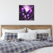 Paarse sterrenstelsel vlinder canvas wandkunst afdruk (Insitu (Slaapkamer))