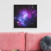 Paarse sterrenstelselcluster in canvas gewikkeld afdruk (Insitu (Woonkamer))