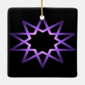 Paarse sterrensymbool voor de levensstijl keramisch ornament (Achterkant)