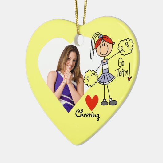 Paarse Stick Figuur Cheerleader Ornament (Links)