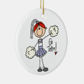 Paarse Stick Figuur Cheerleader t-shirts en cadeau Keramisch Ornament (Rechts)