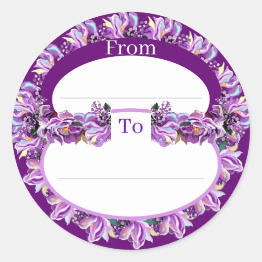 Paarse sticker met een klassieke ziel (Voorkant)