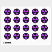 Paarse Sticker met stralingswaarschuwing (Vel)