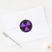 Paarse Sticker met stralingswaarschuwing (Envelop)
