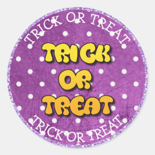 Paarse Stickers van Halloween van het trick or