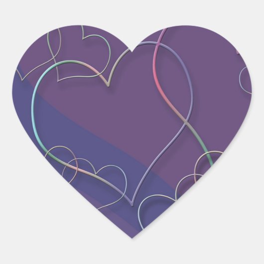 Paarse Stickers van het Hart van het Patroon van h (Voorkant)