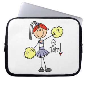 Paarse stickfigure cheerleader T-shirts en cadeaus Laptop Sleeve