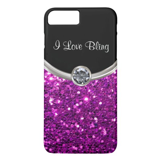 Paarse stijlvolle bling Case-Mate iPhone case (Achterkant)