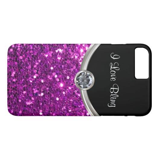 Paarse stijlvolle bling Case-Mate iPhone case (Achterkant (Horizontaal))