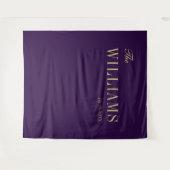 Paarse stijlvolle bruiloft achtergrond wandkleed (Voorkant (horizontaal))