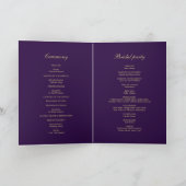 Paarse stijlvolle gouden lijst bruiloft programma (Binnen)