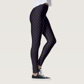 Paarse stijlvolle Mode met zwarte poppenpatroon Leggings (Rechts)