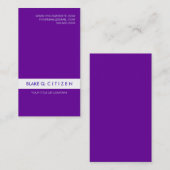 Paarse Stijlvolle Modern Clean Visitekaartje (Voorkant / Achterkant)
