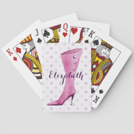 Paarse stiletto hiel op maat gemaakt pokerkaarten