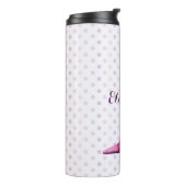 Paarse stiletto hiel op maat gemaakt thermosbeker (Gedraaid links)