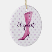 Paarse stiletto hiel op maat gesneden keramisch ornament (Rechts)