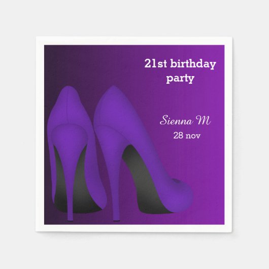 Paarse stiletto's servet (Voorkant)