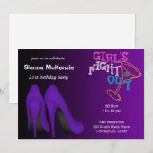 Paarse Stilettos-verjaardag Kaart (Voorkant / Achterkant)